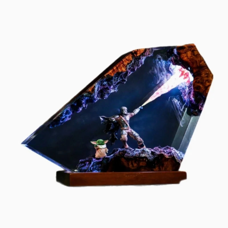 Mandalorian Resin Art Lamp Craft Resin Finished Product Exquisite Home Decor Ornament