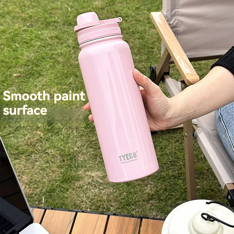 TYESO Thermos Bottle Car Insulated Flask Water Tumbler for Outdoor Sports Travel Vacuum Flasks Stainless Steel Thermal Cup