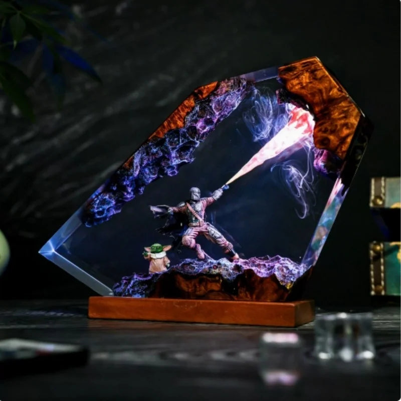 Mandalorian Resin Art Lamp Craft Resin Finished Product Exquisite Home Decor Ornament
