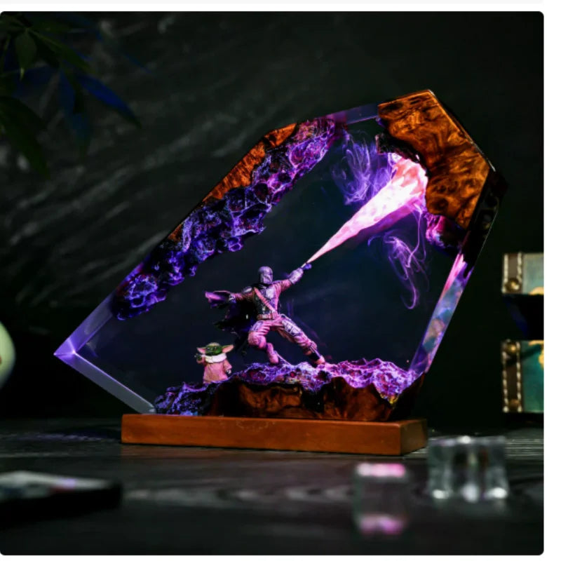 Mandalorian Resin Art Lamp Craft Resin Finished Product Exquisite Home Decor Ornament